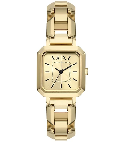 Armani Exchange Women's Leila Three Hand Gold Tone Stainless Steel Bracelet Watch