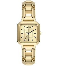 Armani Exchange Women's Leila Three Hand Gold Tone Stainless Steel Bracelet Watch