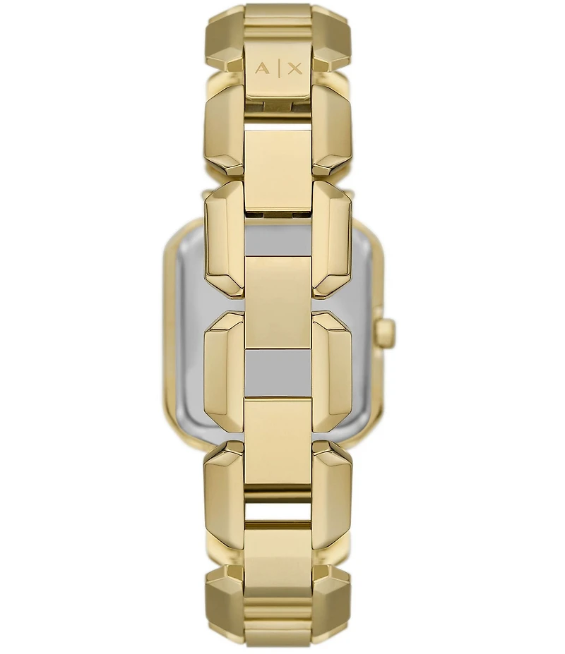 Armani Exchange Women's Leila Three Hand Gold Tone Stainless Steel Bracelet Watch
