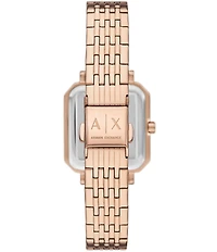 Armani Exchange Women's Leila Three Hand Rose Gold Tone Stainless Steel Heart Bracelet Watch Set
