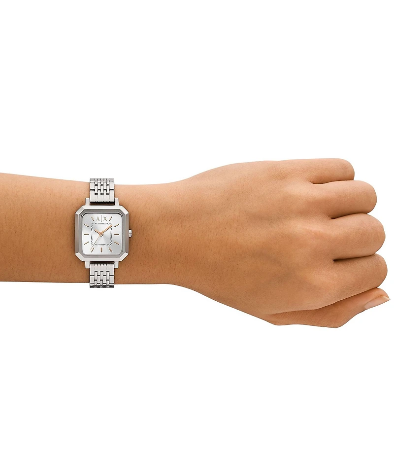 Armani Exchange Women's Leila Three Hand Stainless Steel Watch