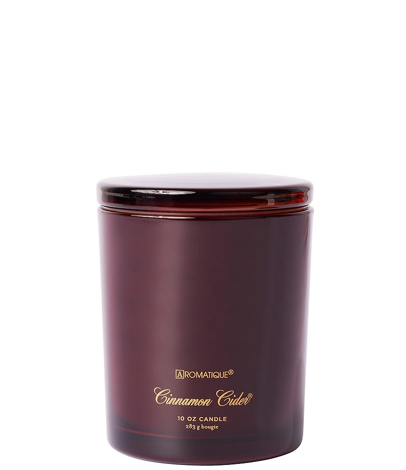 Aromatique Cinnamon Cider Foundry Glass Candle with Lid, 10 oz.