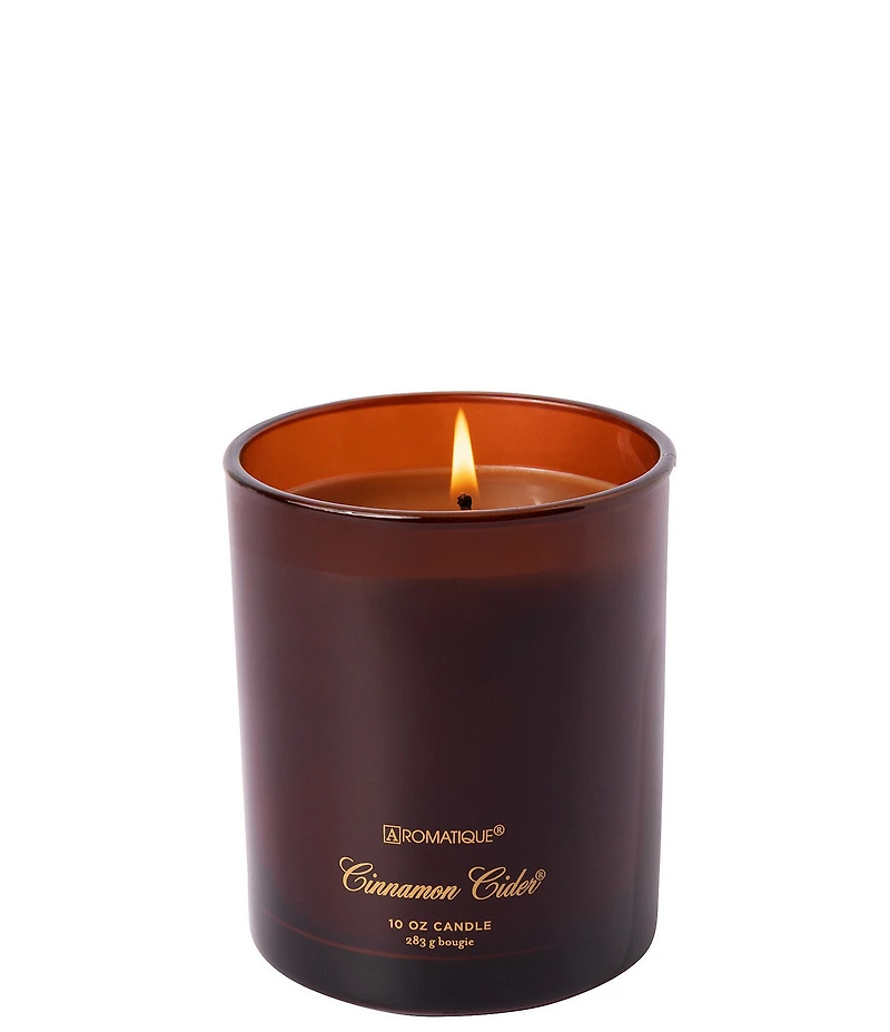 Aromatique Cinnamon Cider Foundry Glass Candle with Lid, 10 oz.