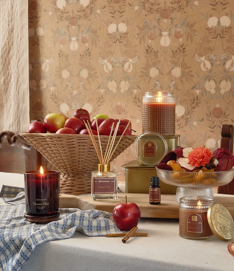Aromatique Cinnamon Cider Foundry Glass Candle with Lid, 10 oz.