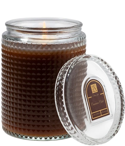 Aromatique Cinnamon Cider Textured Glass Candle, 15 oz.