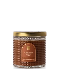 Aromatique Cinnamon Cider Textured Glass Candle with Metal Lid, 6 oz.