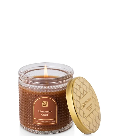 Aromatique Cinnamon Cider Textured Glass Candle with Metal Lid, 6 oz.