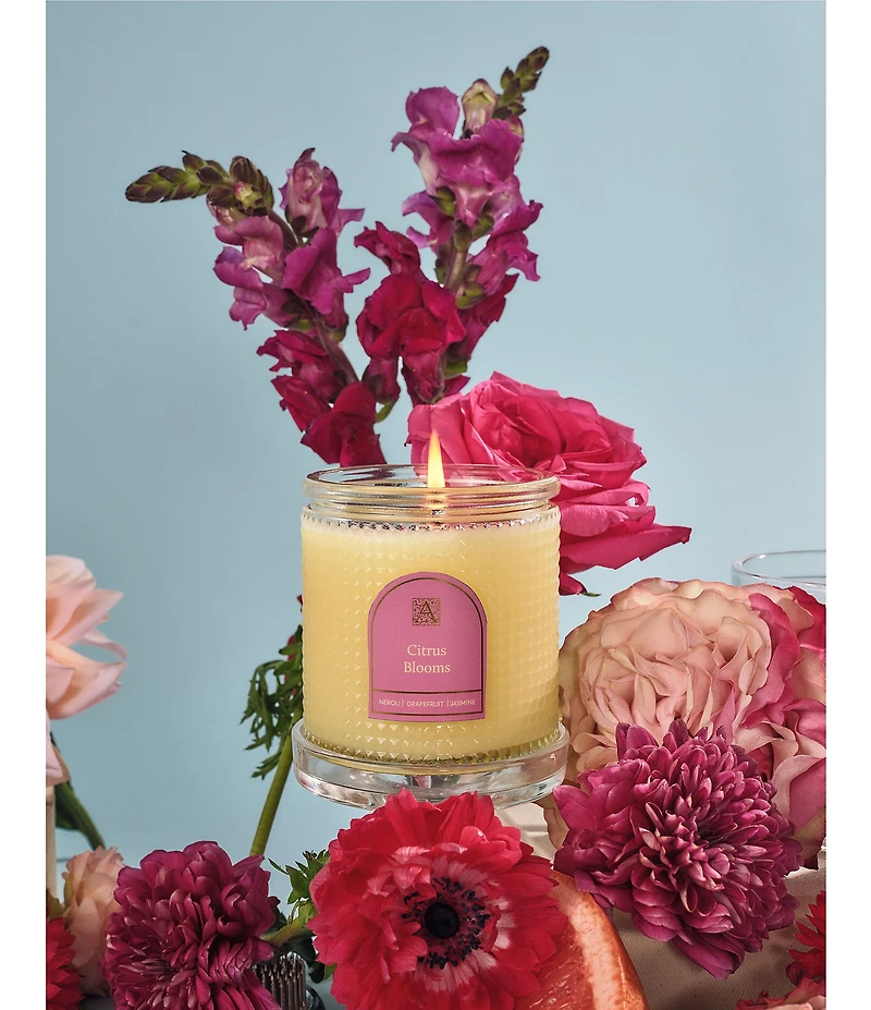 Aromatique Citrus Blooms Textured Glass Candle with Lid