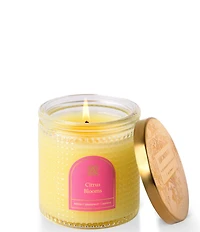 Aromatique Citrus Blooms Textured Glass Candle with Lid