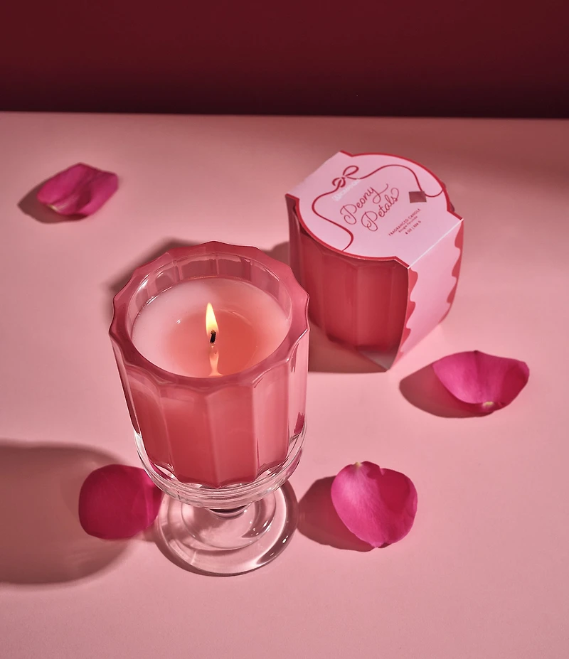 Aromatique Peony Petals Limited Edition Ribbed Glass Candle