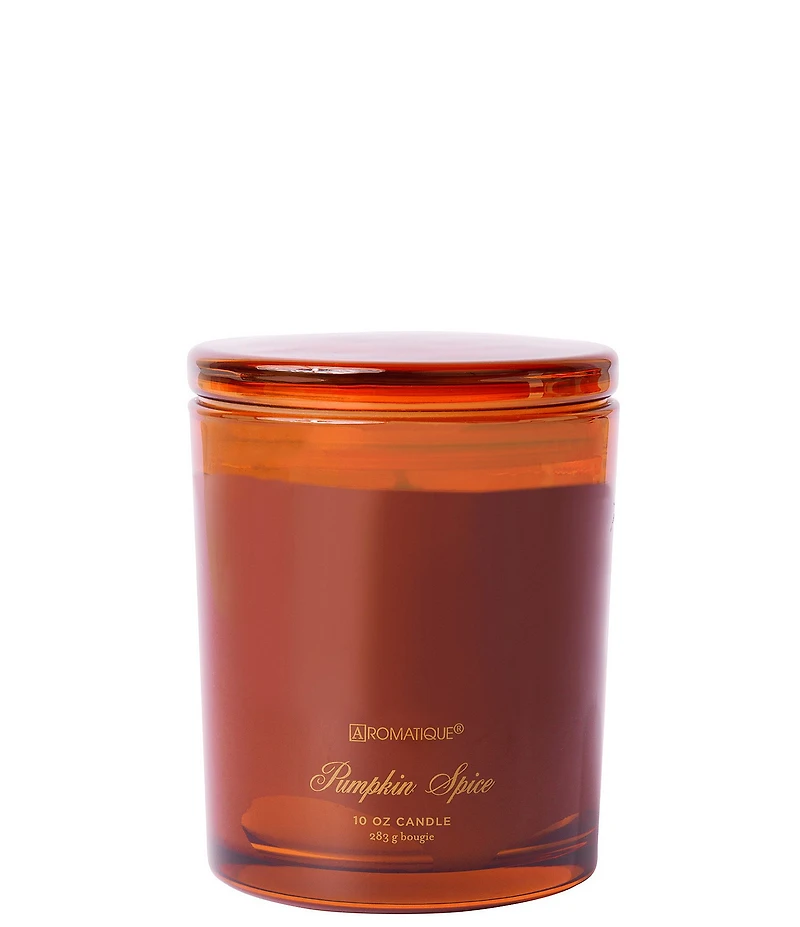 Aromatique Pumpkin Spice Foundry Glass Candle with Lid, 10 oz.