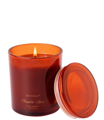 Aromatique Pumpkin Spice Foundry Glass Candle with Lid, 10 oz.