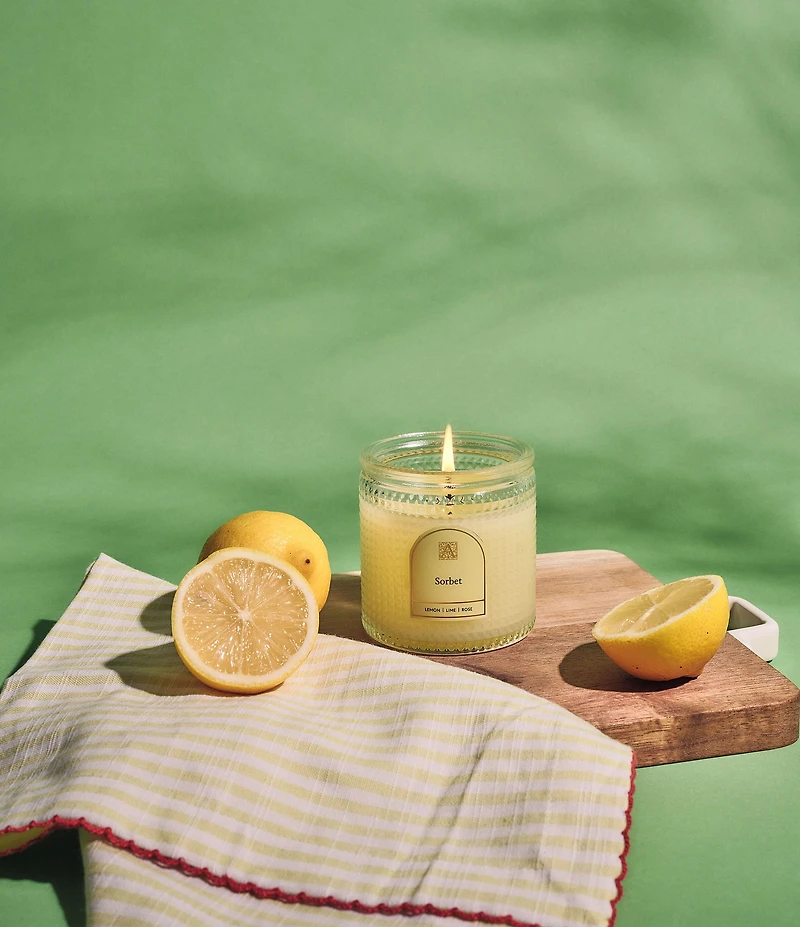 Aromatique Sorbet Textured Glass Candle with Lid