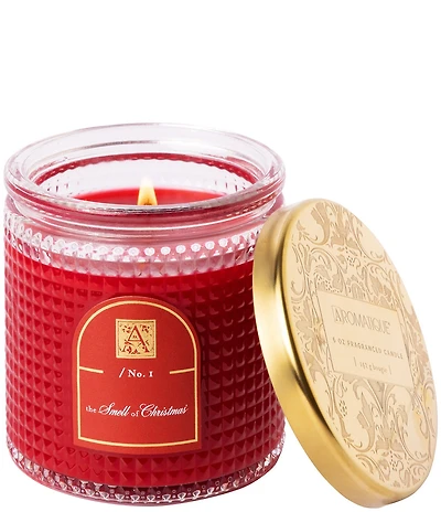 Aromatique The Smell of Christmas Textured Candle with Lid, 6 oz.