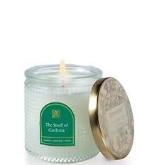 Aromatique The Smell of Gardenia Textured Glass Candle with Lid, 6 oz.