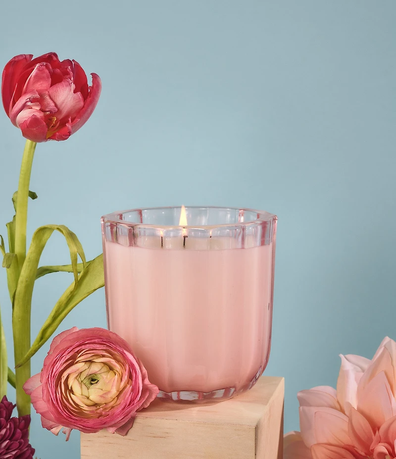 Aromatique The Smell of Spring Ribbed Glass Candle, 8 oz.
