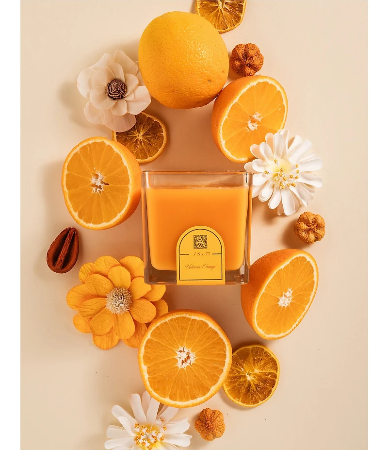 Aromatique Valencia Orange Cube Glass Candle, 12 oz.