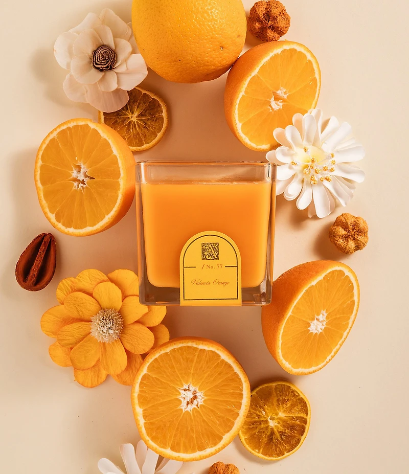 Aromatique Valencia Orange Cube Glass Candle, 12 oz.