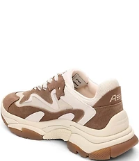 ASH Addict Leather and Suede Lace Up Wedge Sneakers