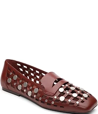 ASH Bali Caged Leather Studded Penny Loafers
