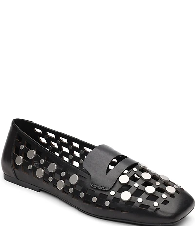 ASH Bali Caged Leather Studded Penny Loafers