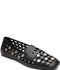 ASH Bali Caged Leather Studded Penny Loafers