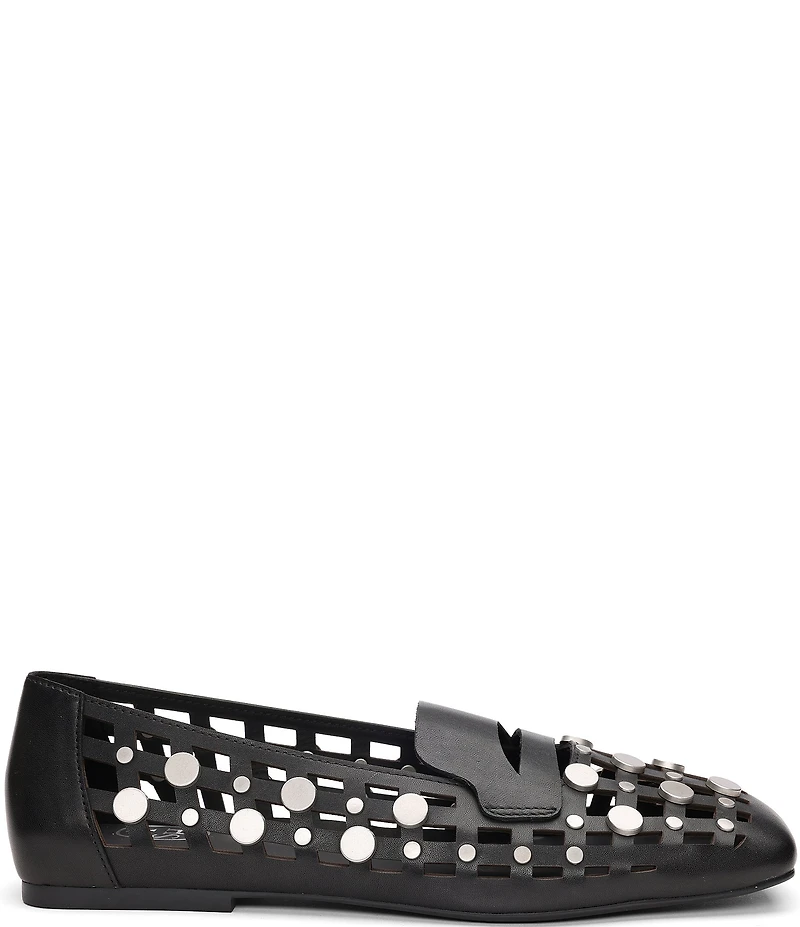 ASH Bali Caged Leather Studded Penny Loafers