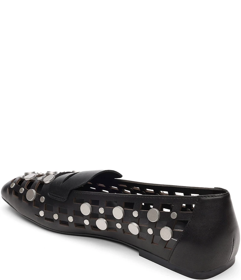 ASH Bali Caged Leather Studded Penny Loafers