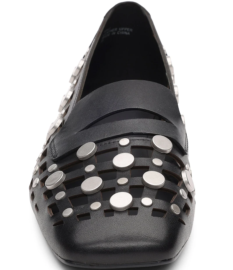 ASH Bali Caged Leather Studded Penny Loafers
