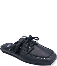 ASH Bavaria Studded Leather Tassel Tie Mules