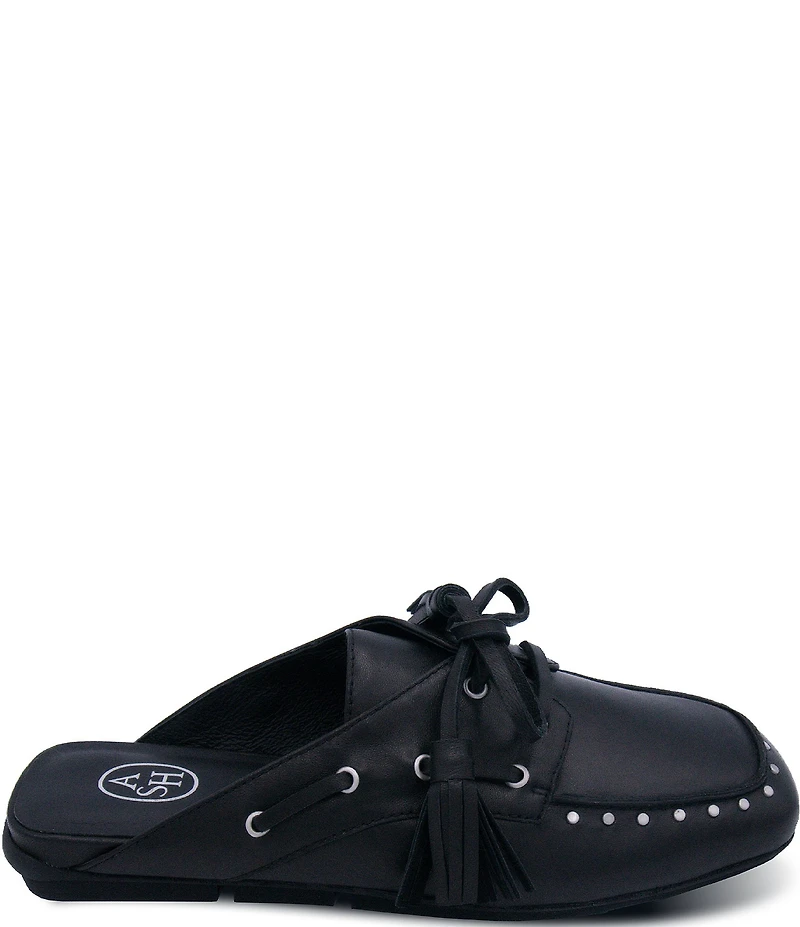 ASH Bavaria Studded Leather Tassel Tie Mules