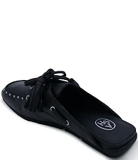 ASH Bavaria Studded Leather Tassel Tie Mules
