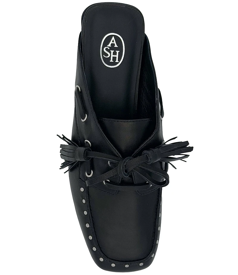 ASH Bavaria Studded Leather Tassel Tie Mules