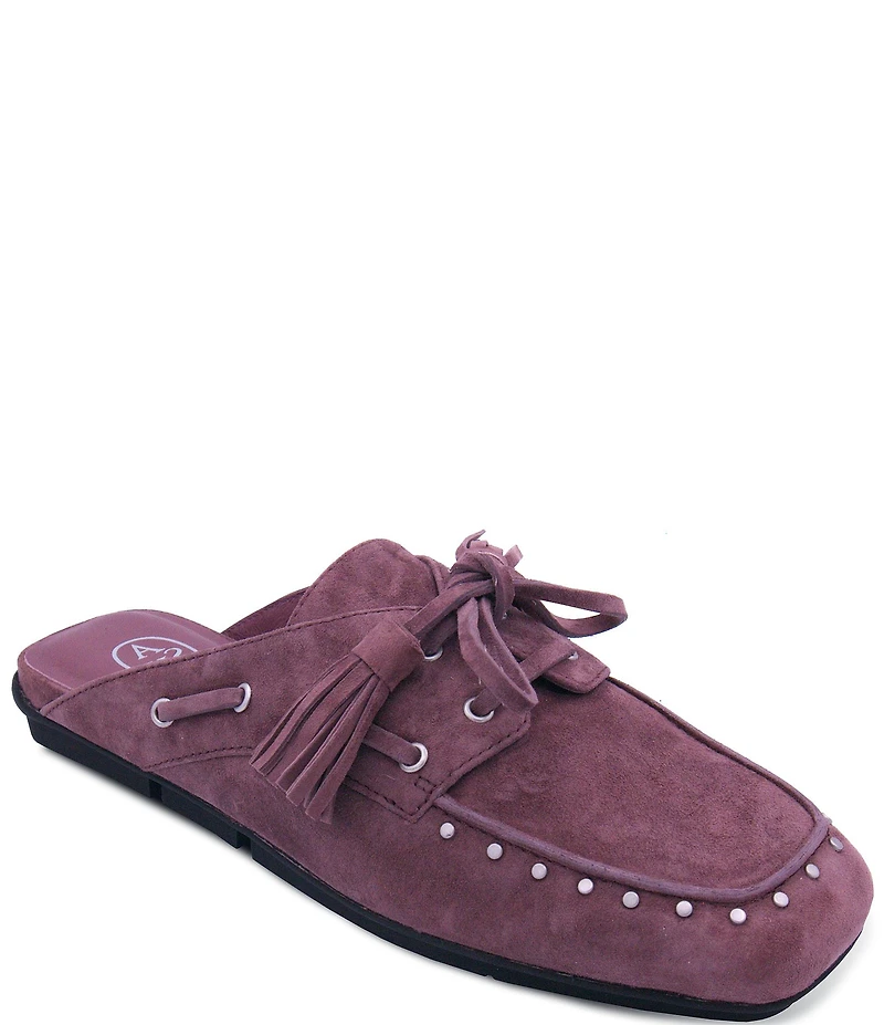 ASH Bavaria Studded Suede Tassel Tie Mules