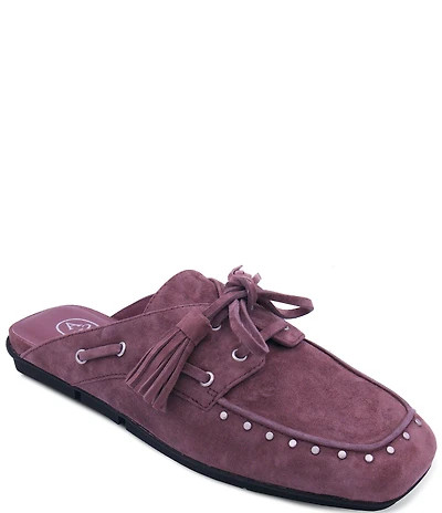 ASH Bavaria Studded Suede Tassel Tie Mules