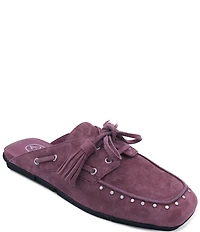ASH Bavaria Studded Suede Tassel Tie Mules