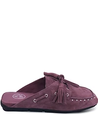 ASH Bavaria Studded Suede Tassel Tie Mules