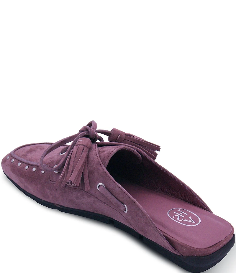 ASH Bavaria Studded Suede Tassel Tie Mules