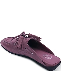 ASH Bavaria Studded Suede Tassel Tie Mules