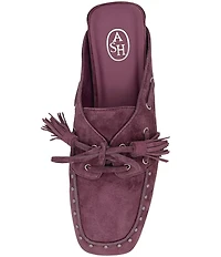 ASH Bavaria Studded Suede Tassel Tie Mules