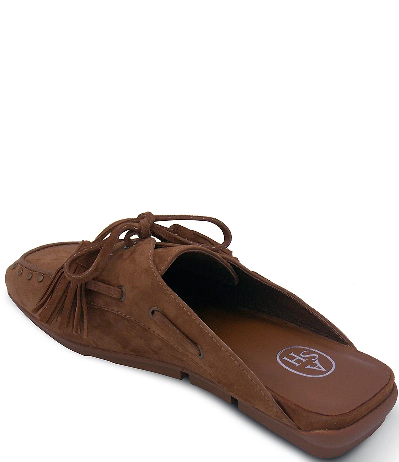 ASH Bavaria Studded Suede Tassel Tie Mules