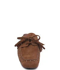 ASH Bavaria Studded Suede Tassel Tie Mules