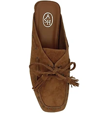 ASH Bavaria Studded Suede Tassel Tie Mules