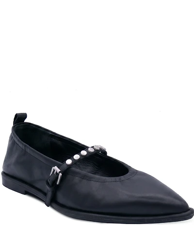 ASH Bella Nappa Leather Studded Mary Jane Flats