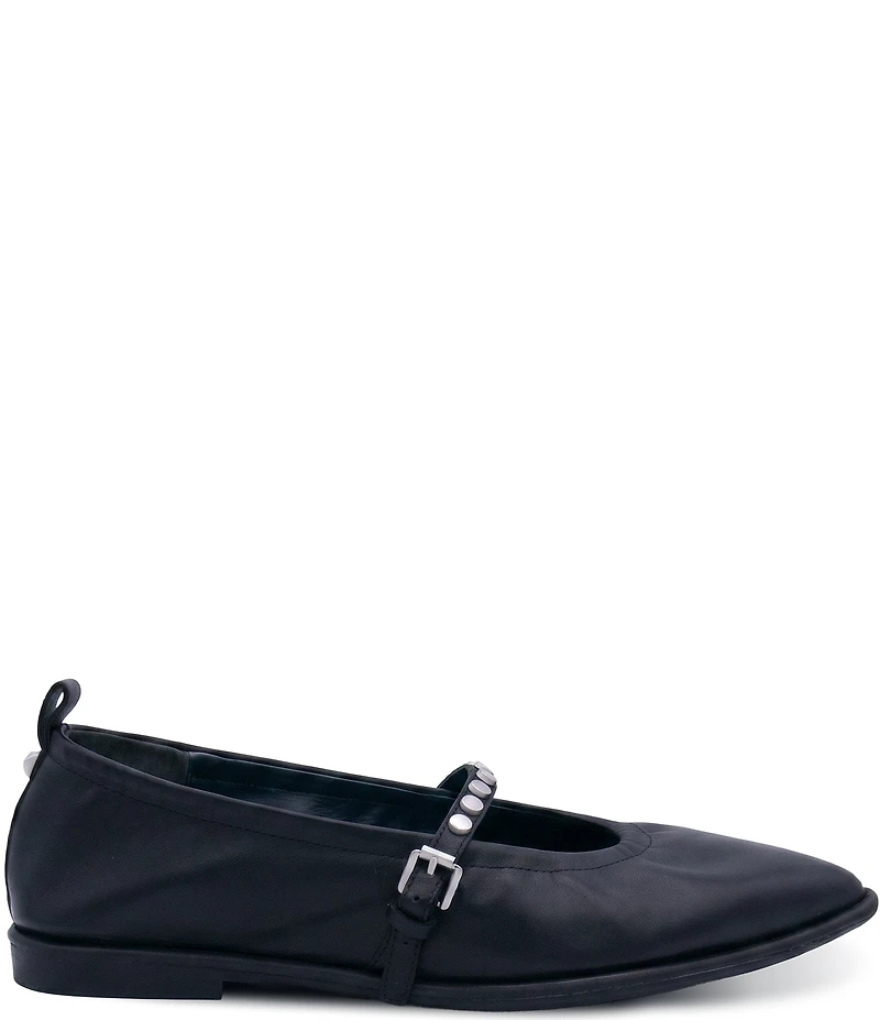 ASH Bella Nappa Leather Studded Mary Jane Flats