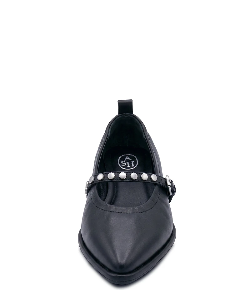 ASH Bella Nappa Leather Studded Mary Jane Flats