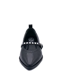 ASH Bella Nappa Leather Studded Mary Jane Flats