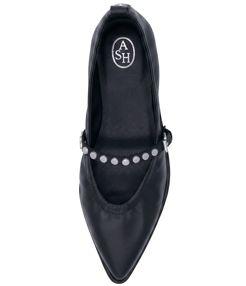 ASH Bella Nappa Leather Studded Mary Jane Flats