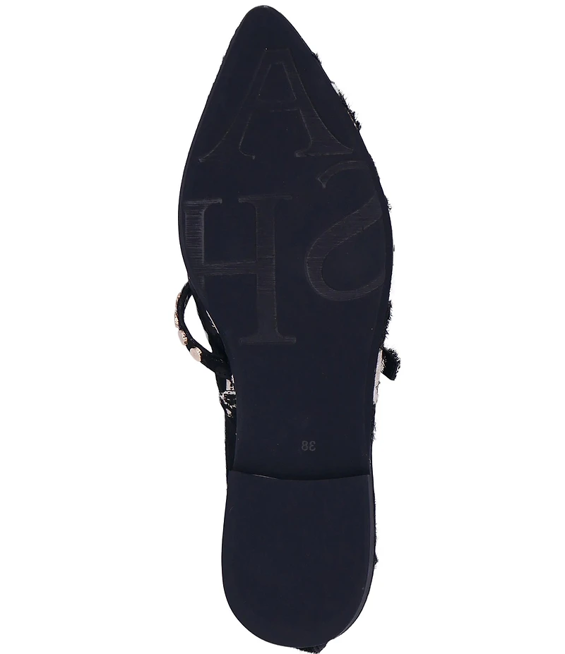 ASH Bella Pony Print Calf Hair Studded Mary Jane Flats
