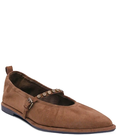 ASH Bella Suede Studded Mary Jane Flats